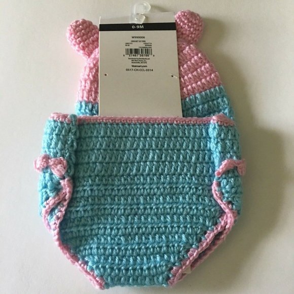 Hand Crocheted Hat And Diaper Cover Owl Sz 0-9 Months Infant Baby Photo New - Picture 10 of 12